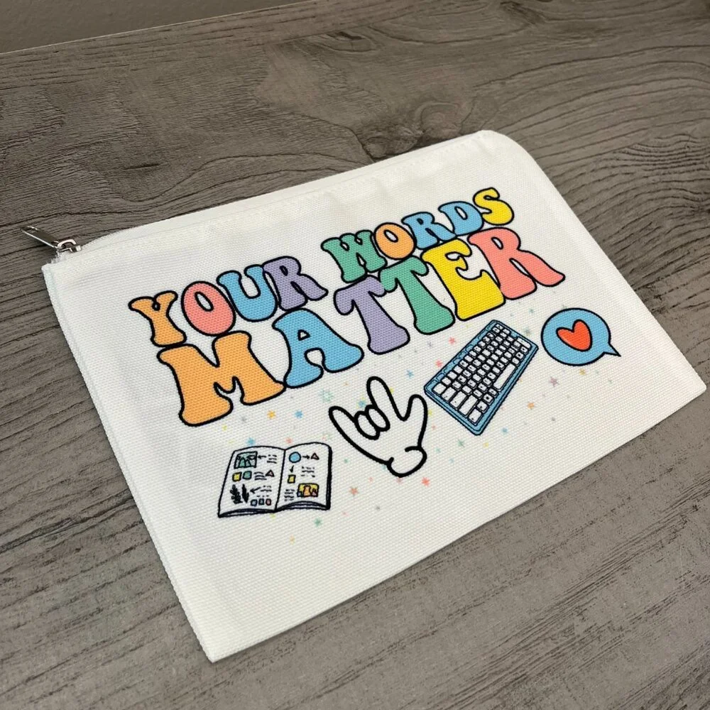 Your Words Matter, Zipper Pouch, Speech Language Pathologist, Speech Therapist